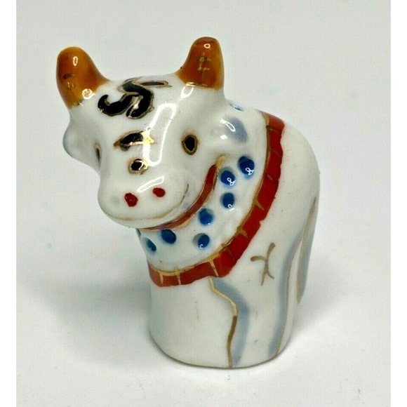 Other - Vintage Chinese Hand Painted Zodiac Animal Shaped Thimble Porcelain "Ox" U185